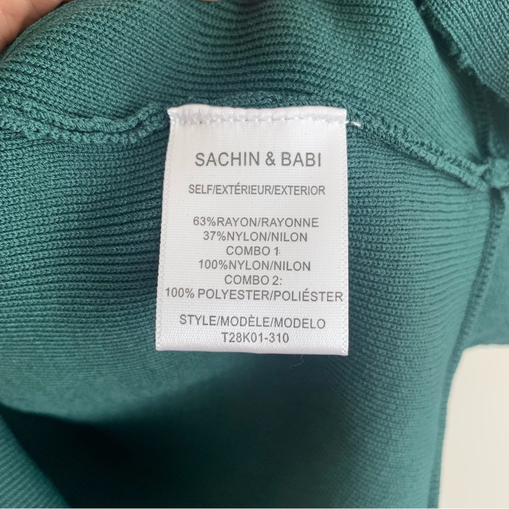 Sachin + Babi Emerald Green Sequin Bodycon Ribbed Dress - Picture 5 of 7